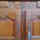 Buffet ancien deux corps chêne massif