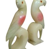 Alabaster Parrot Bookends, 1930s