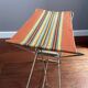 Camping seat beach fabric metal holiday vintage fishing
