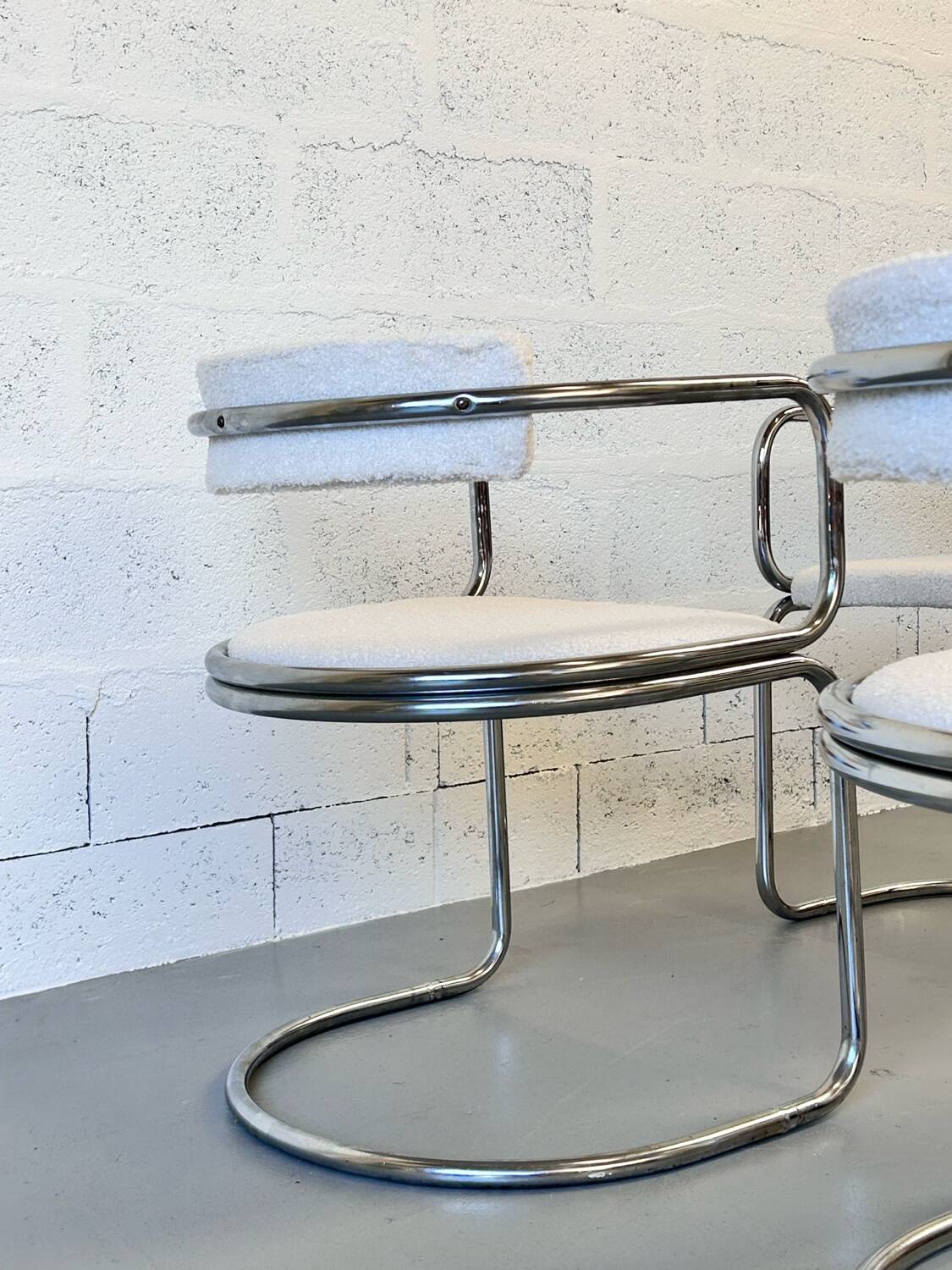 4 chaises chromées Renato Zevi, 1970