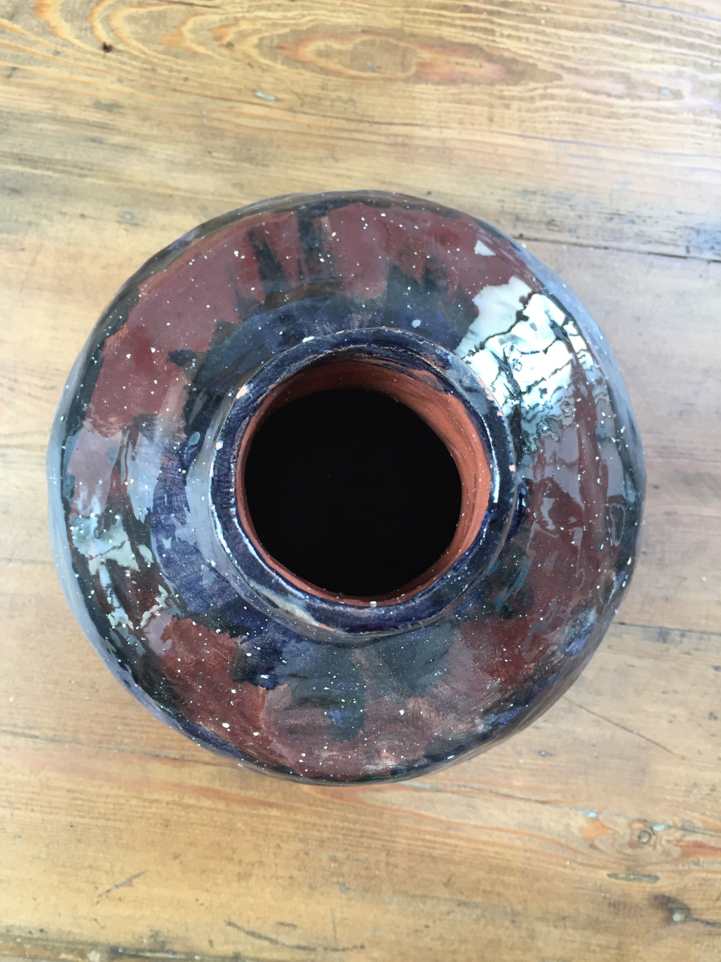 Handcrafted glazed terracotta vase
