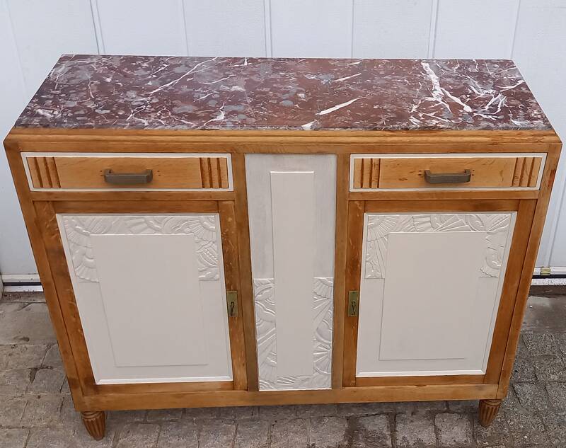 Vintage art deco marble sideboard.