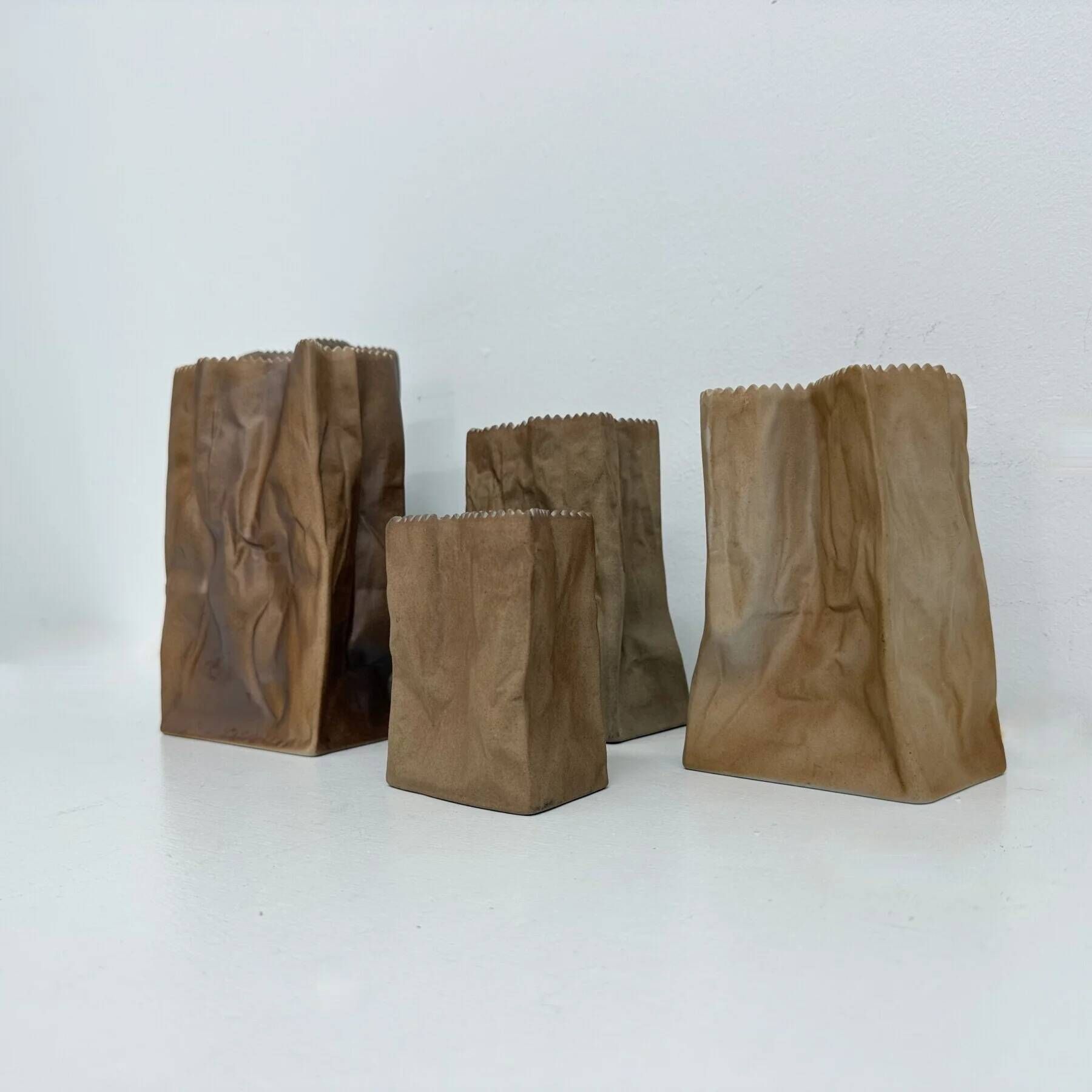 Set of 6 Rosenthal paper bag vases by Tapio Wirkkala, 1970s