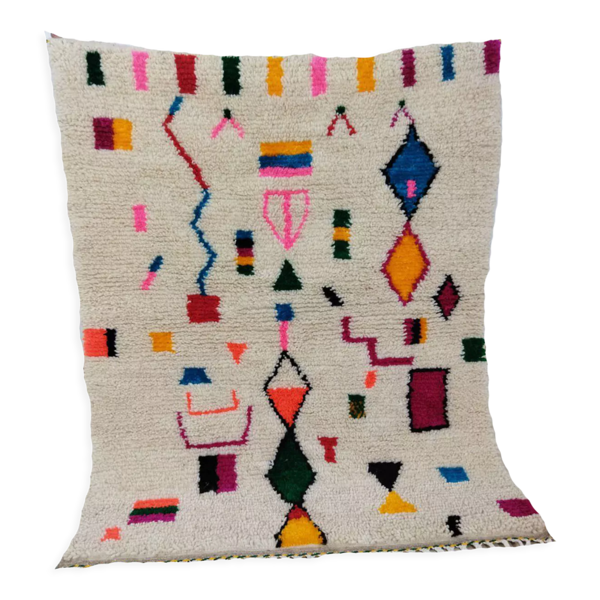 Handmade moroccan berber carpet 128x 104 cm