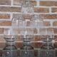 Set of 6 water glasses decorated with grapes and vine branches France