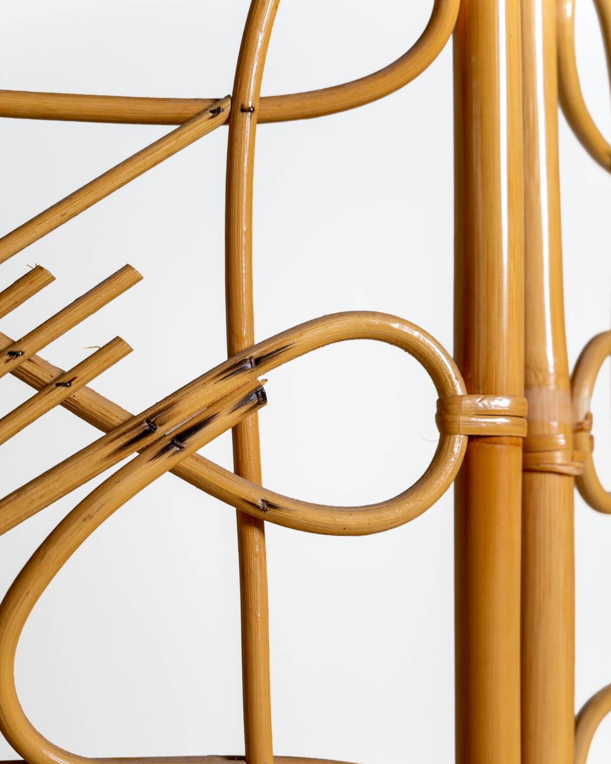 Five-panel rattan folding screen, Scandinavia, 1960s