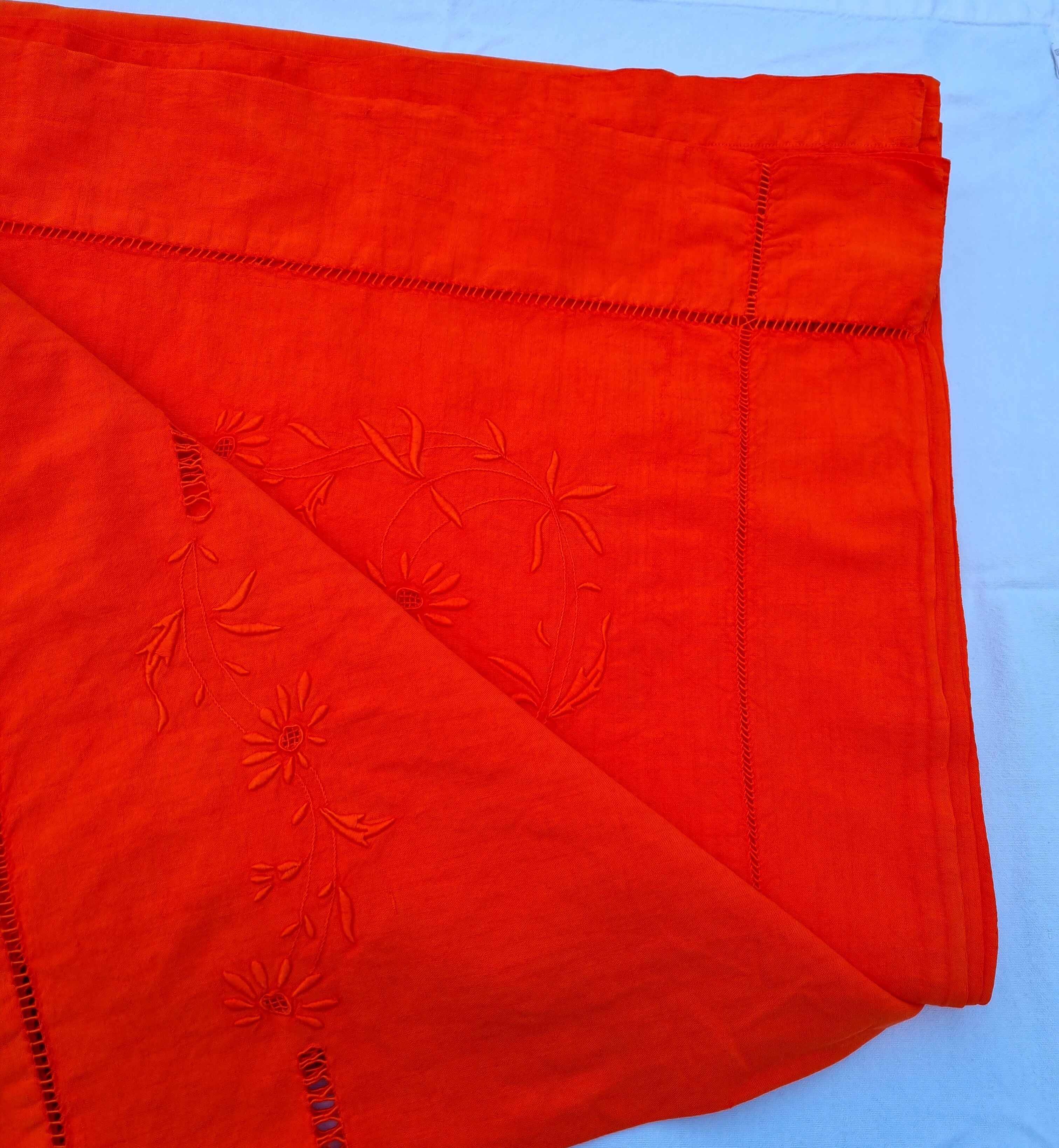 Orange linen sheet