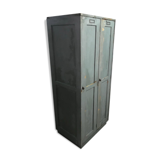 Wooden industrial cabinet with patina, 1950s, UP Zavody, Czechoslovakia