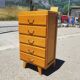Chiffonnier vintage 5 tiroirs en bois blond - années 60