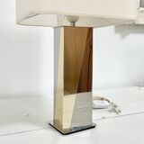 Lampe chrome et métal doré