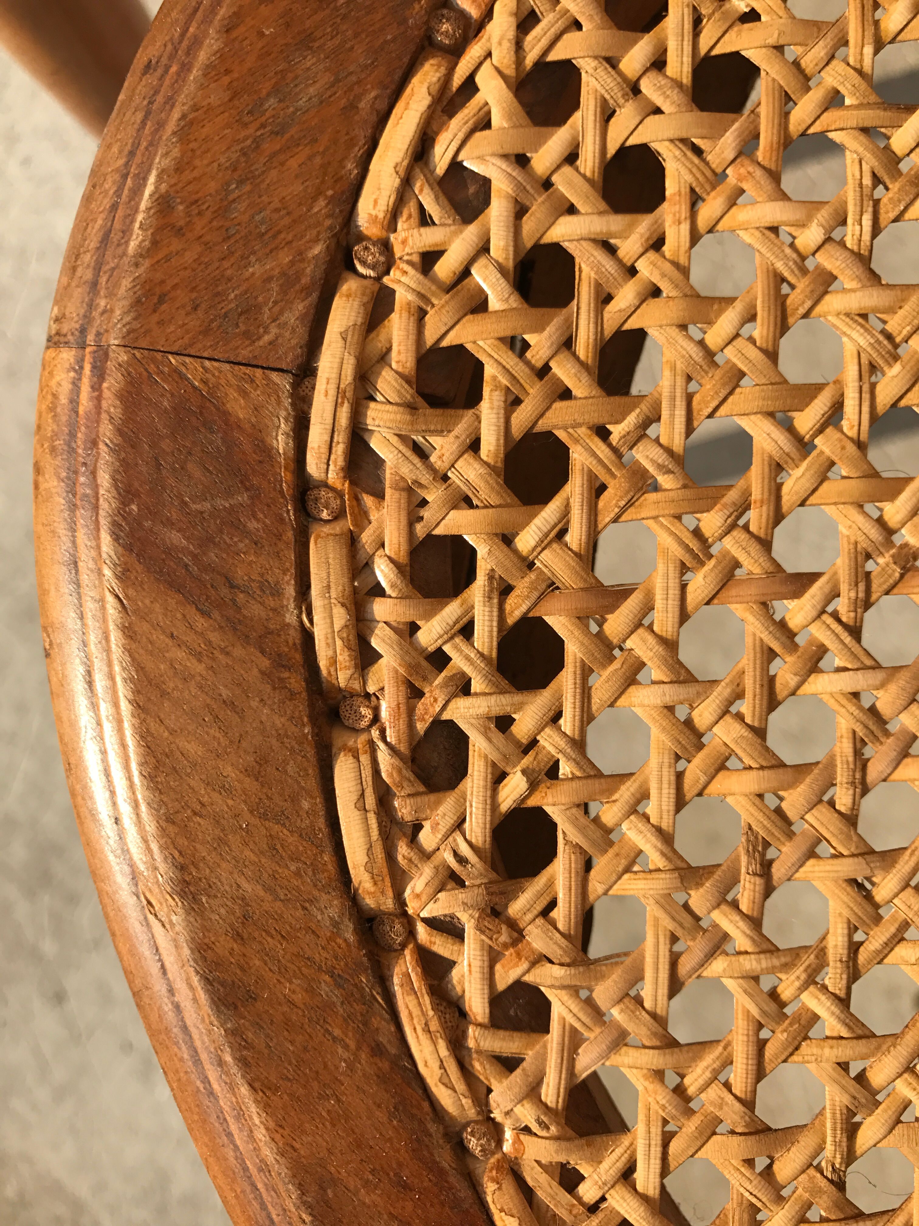 Set of 6 canned chairs Louis XI