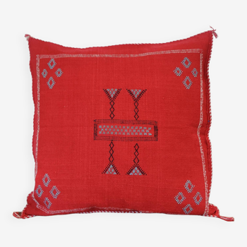 Berber red Sabra cushion in cactus silk