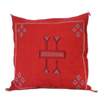 Berber red Sabra cushion in cactus silk