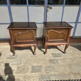 Paire de tables de chevet vintage des années 60 en chêne