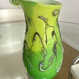 Vase Silviy glass blown Murano varried glass paste object decoration
