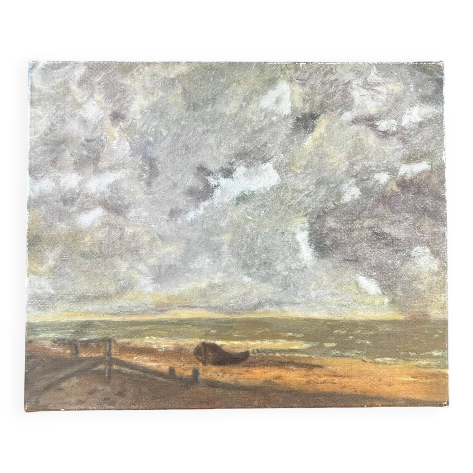 Stormy sky painting over the sea