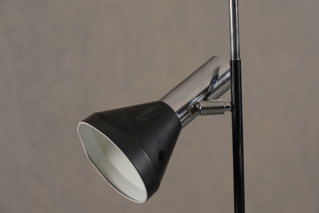 Vintage black 2 bulbs floor lamp, Germany 1970’s