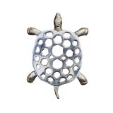 Vintage silver metal turtle trivet