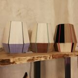 Table lamp woven in cotton thread and jute