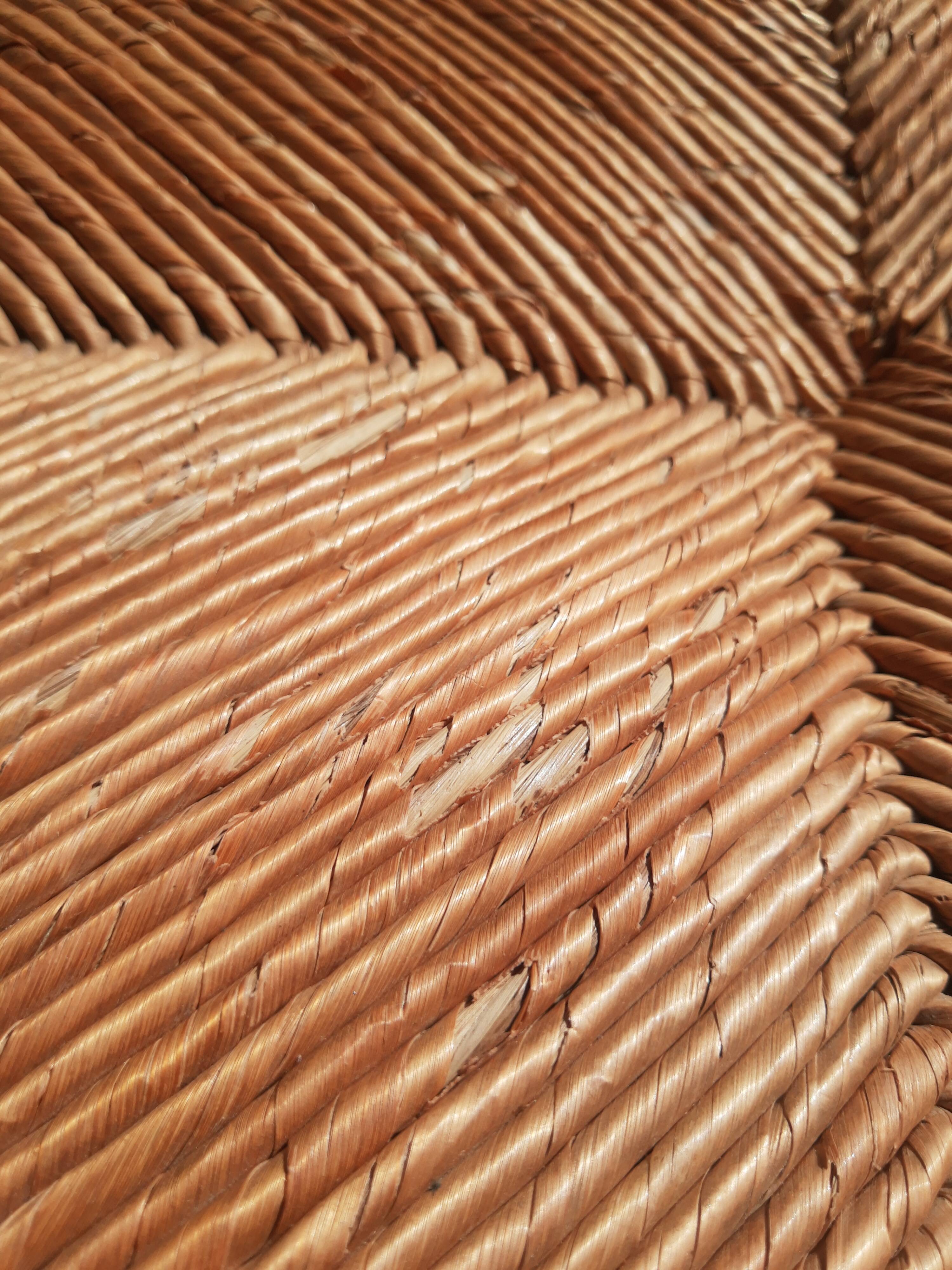 Pair of mulched brutalist chairs and wood