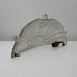 Partially frosted pressed glass wall lamp Art Deco Ezan icicle Jean Gau