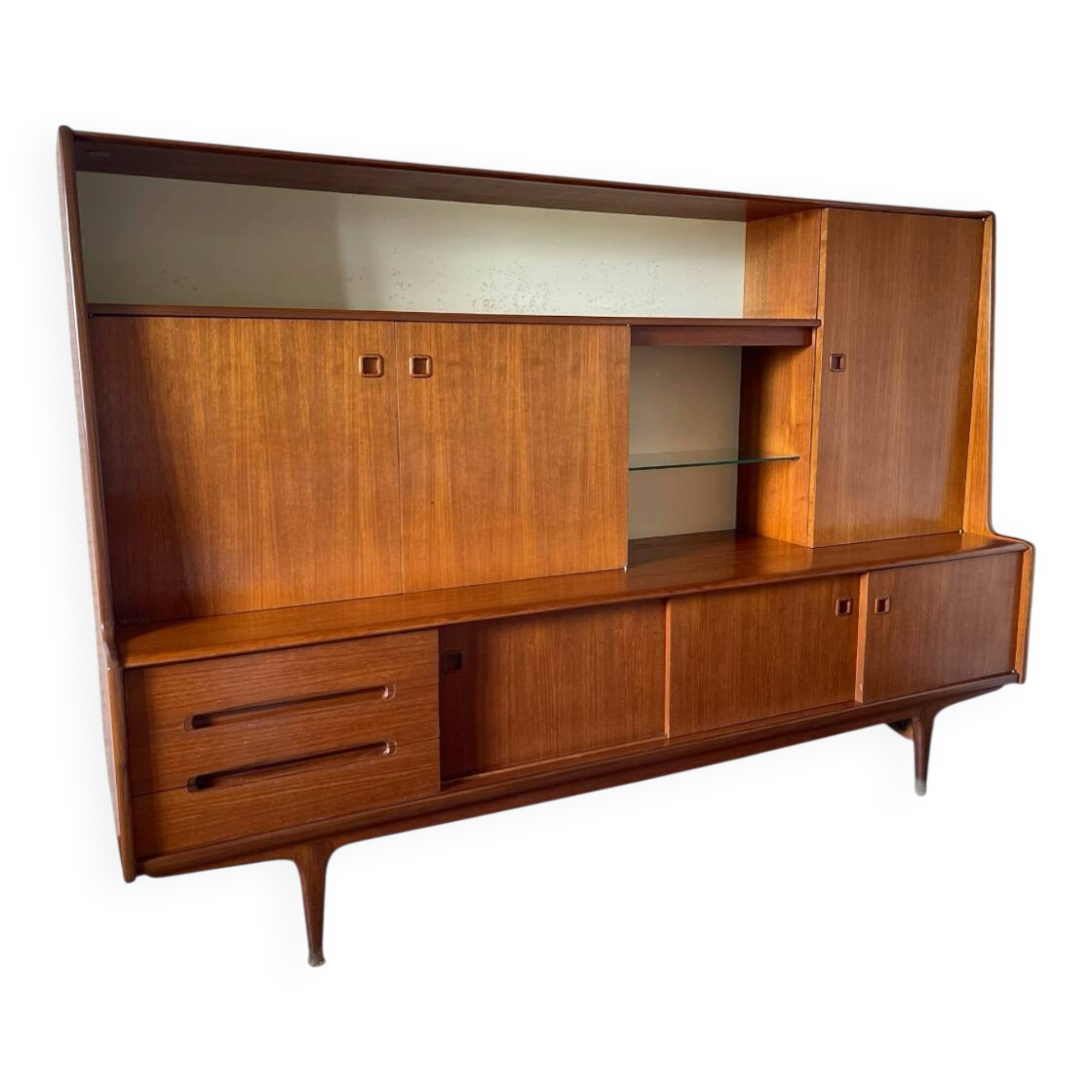 Scandinavian vintage teak library enfilade Denmark design -1960