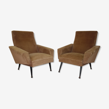 Pair of velvet armchairs from the 1950s