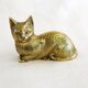 Brass Cat Figurine Sculpture