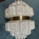 Pendant light/chandelier in molded glass and brass - 70s