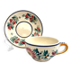 Tasse et sous tasse à thé Quimper décor fleurs