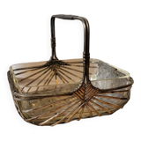 Silver metal and glass basket