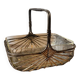 Silver metal and glass basket