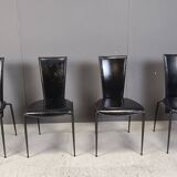 Set of 4 post modern dining chairs by Arper Italy, 1980s