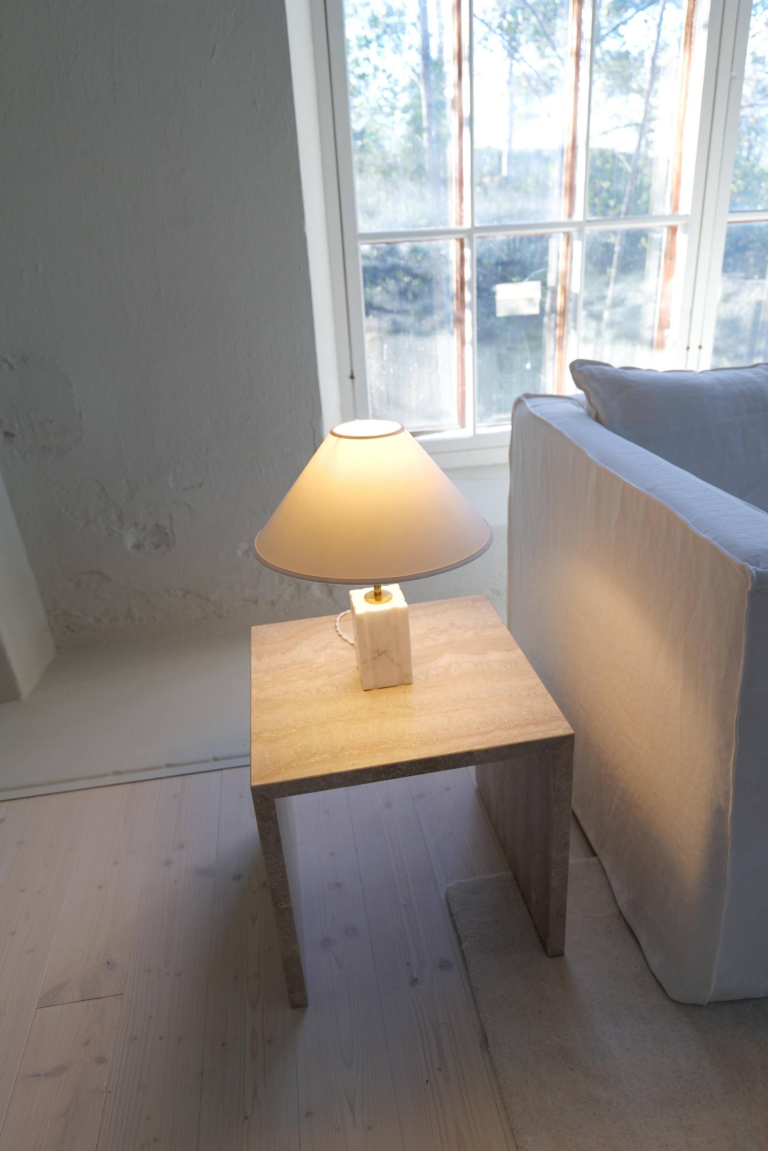 Mid-century solid marble table lamp Bergbom Sweden 1960s