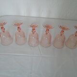 6 large pink glasses Luminarc rosaline twists