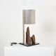 Brutalist lamp signed Philippe Jean steel and red schist 1970