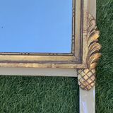 Antique mirror with gilded wood pediment, Louis XVI style