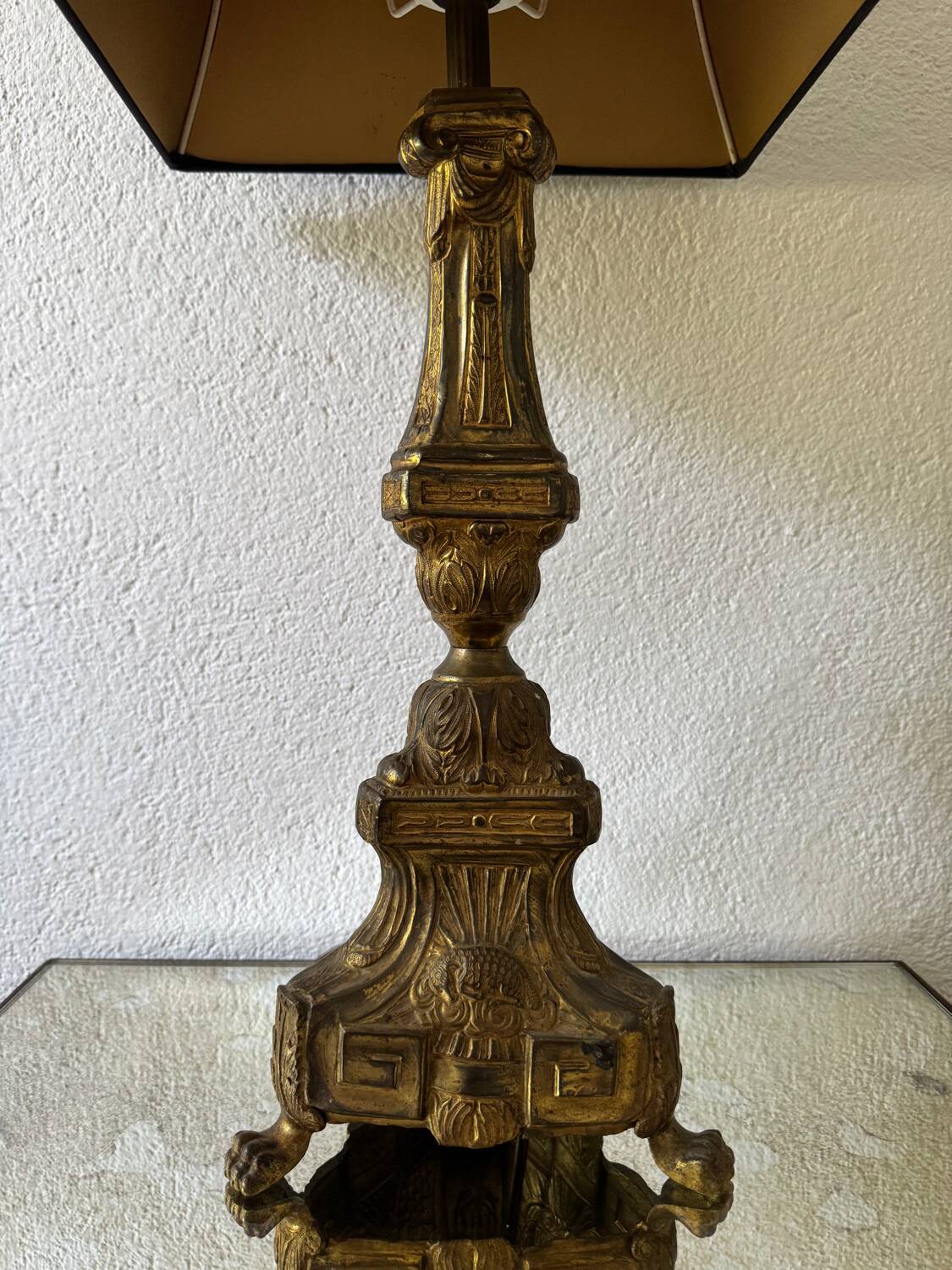 Antique church candlestick lamp