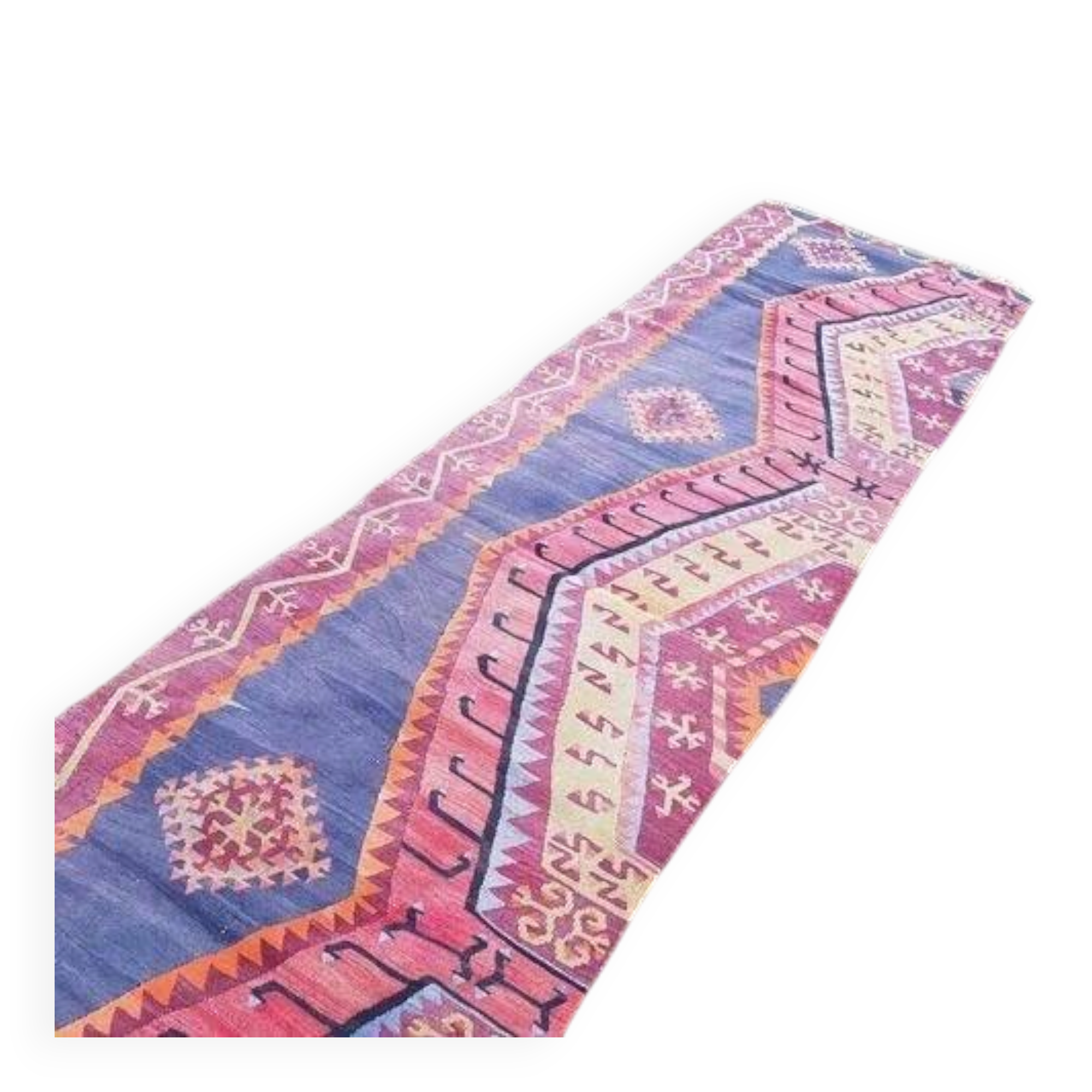 Vintage Turkish hallway rug 83x337 cm