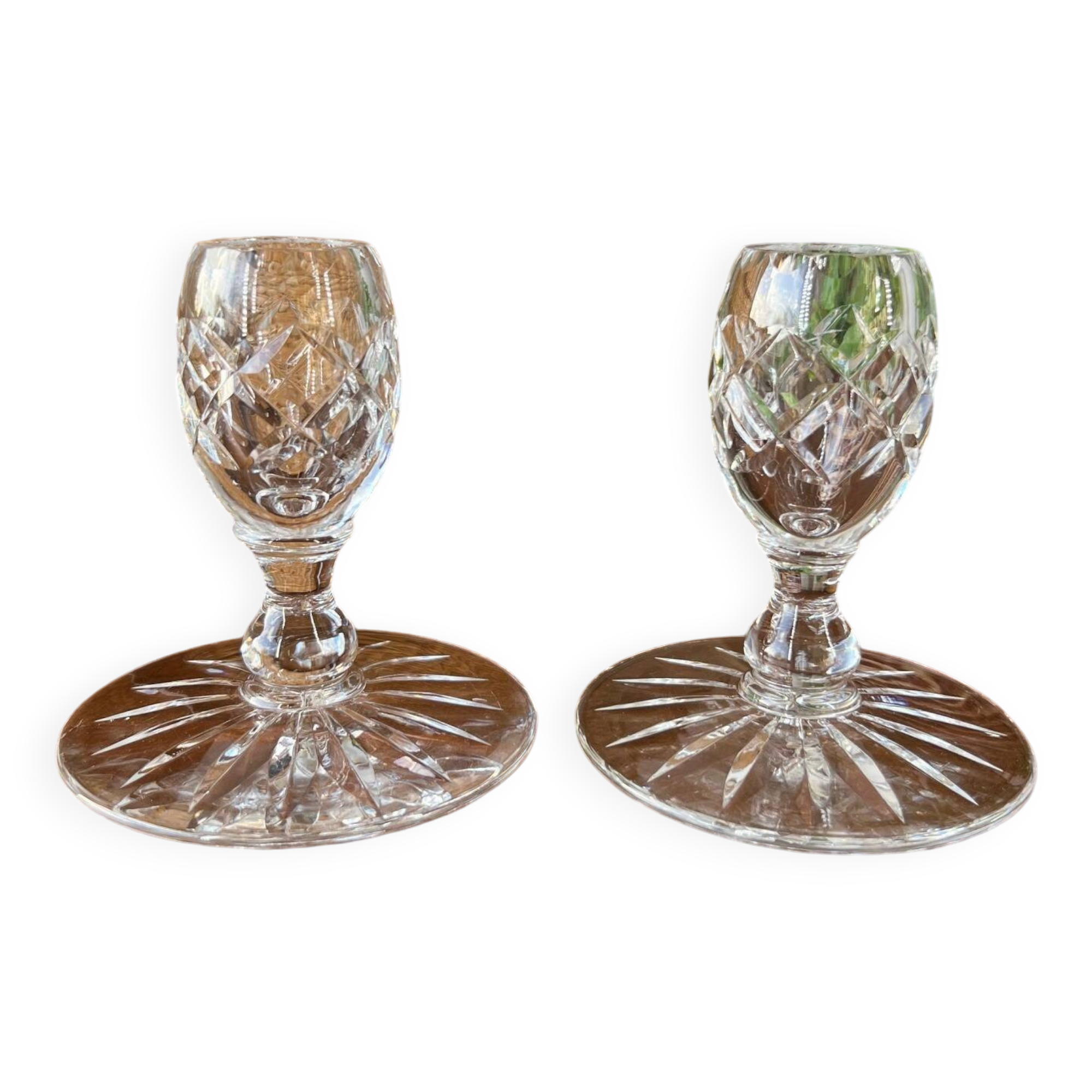 Crystal candlestick duo