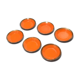 Set of six enameled copper plates, germany, 1960s