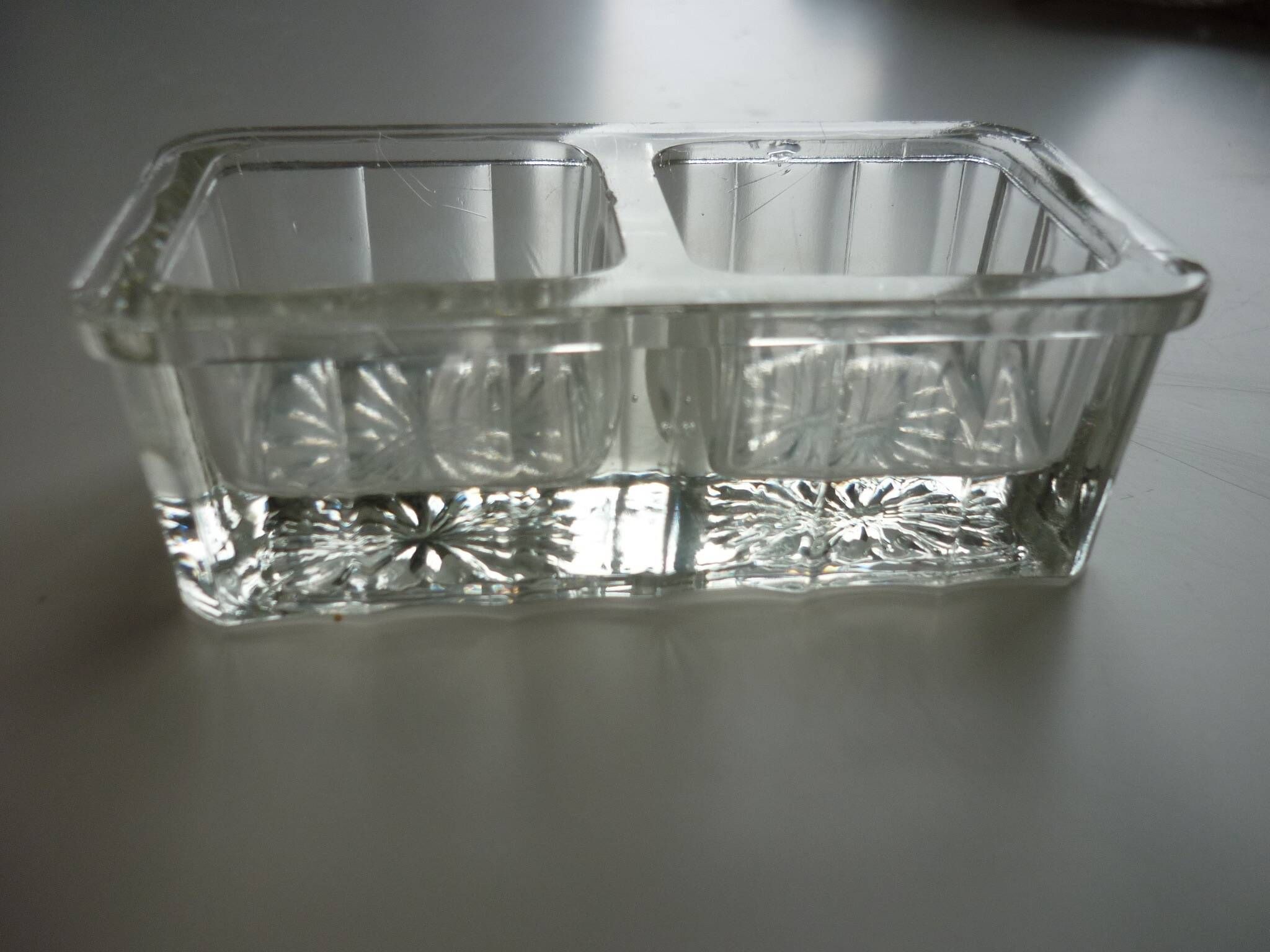 Salt and pepper in glass
