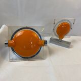 Pair of orange Keplero wall lights
