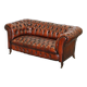 Small Victorian leather Chesterfield sofa