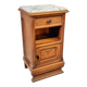 Antique Art Deco bedside table, oak entrance table with marble top