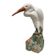 Vintage Italian ceramic crane bird XL Majolica