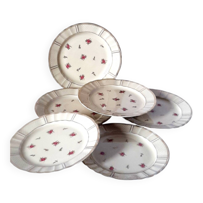 Assiettes à dessert en porcelaine de Limoges vintage Bernardaud