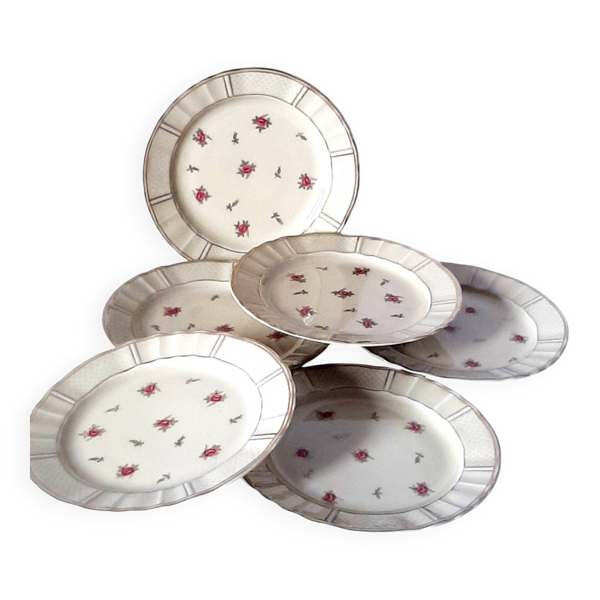 Assiettes à dessert en porcelaine de Limoges vintage Bernardaud