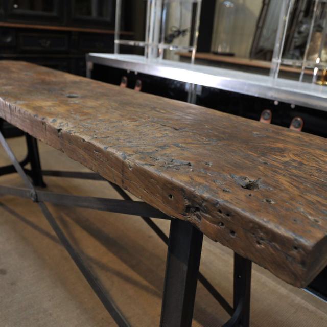 Industrial metal and wood console 1920
