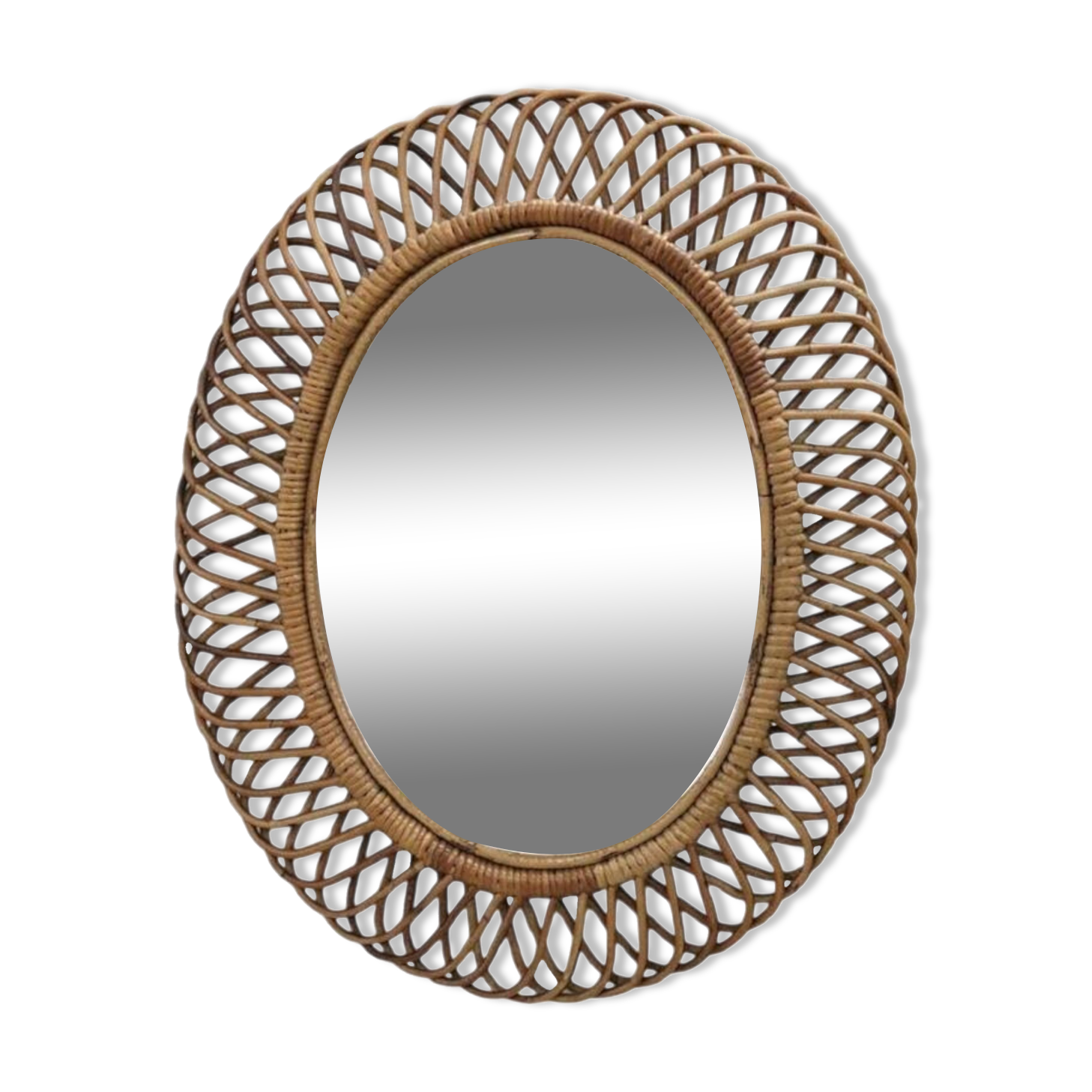 1960s Italian design bamboo mirror